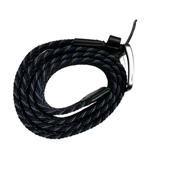 Men's Leather Belt made in Dominican Republic bungee cord, blue, black, grey - Picture 2 of 7